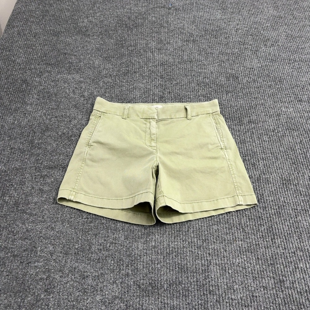 J.Crew Shorts Womens 6 Green Cotton Stretch Chino Casual Summer Classic